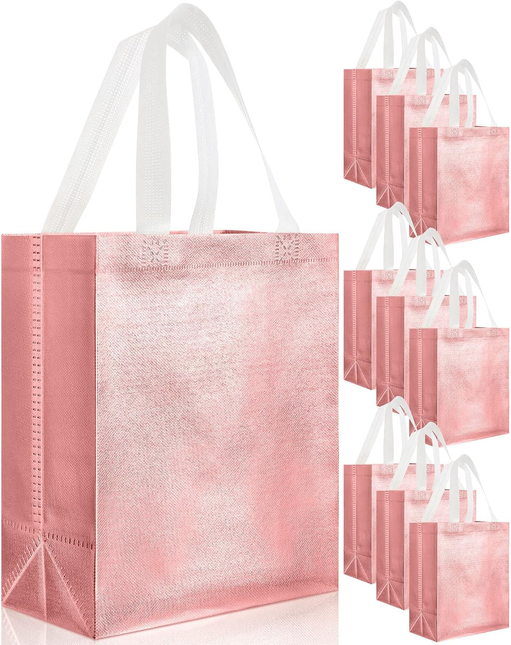 80 Pcs Reusable Gift Bags, Medium, Rose Gold