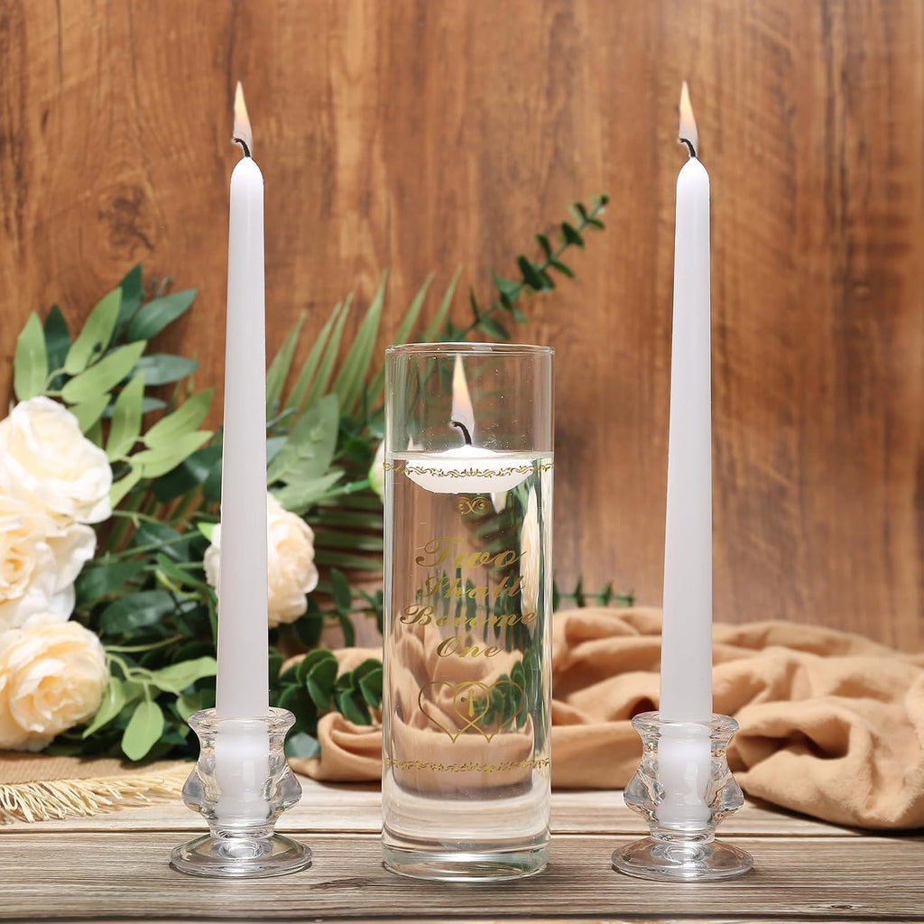 Unity Candles with Glass Holder for Wedding Ceremony - Unity Candles for Wedding, Religious Ceremony Ideas Marriage