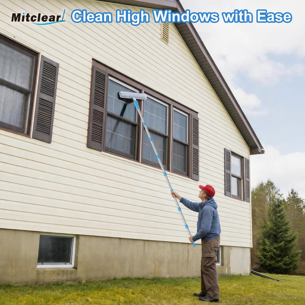 10 Feet Long Squeegee Window Cleaner Tool for Outdoor High Windows
