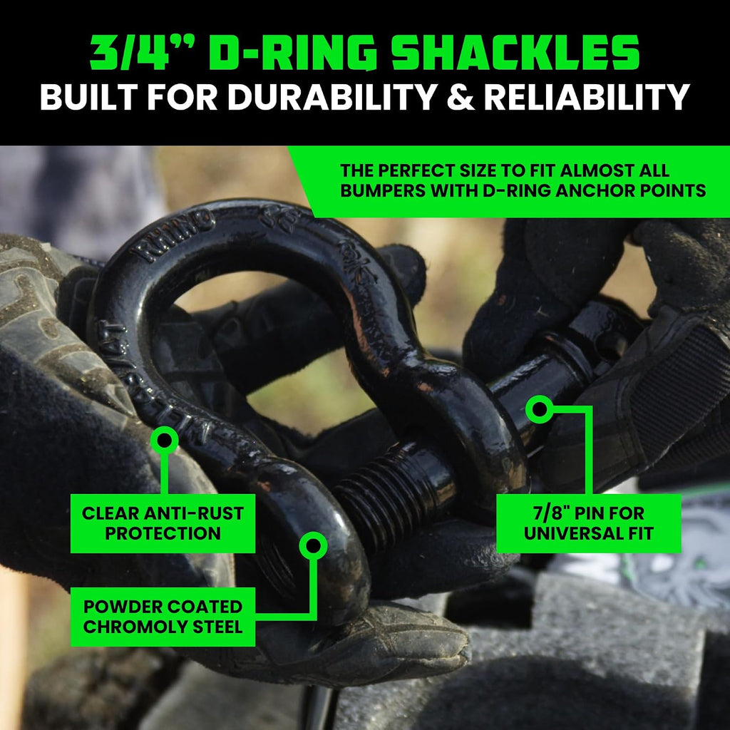 Recovery Combo Kit - 30ft Tow Strap & D-Ring Shackles