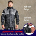 Waterproof Motorcycle Rain Suit, 2-Piece Reflective Gear, Lightweight Riding Jacket & Pants, Protective Raincoat with