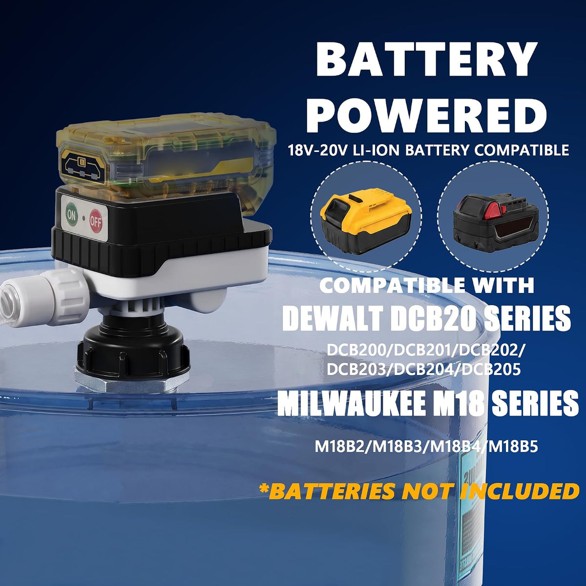 Electric Drum Barrel Pump 5GPM，Fit 55 Gallon Drum（Battery not Included）