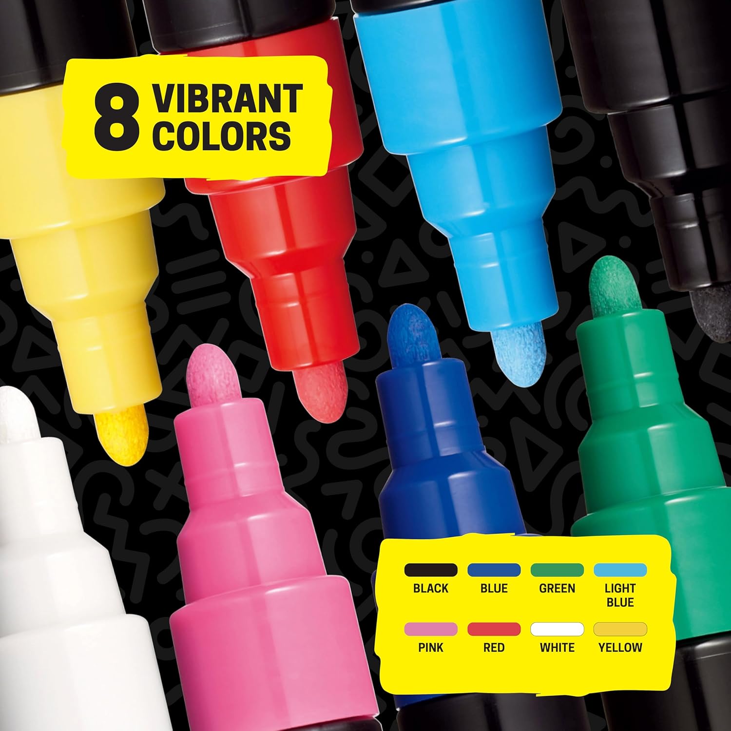 Paint Markers, 5M Medium Acrylic Markers with Reversible Tips, Artist Recommended For Gifts, Fabric, Metal, Glass