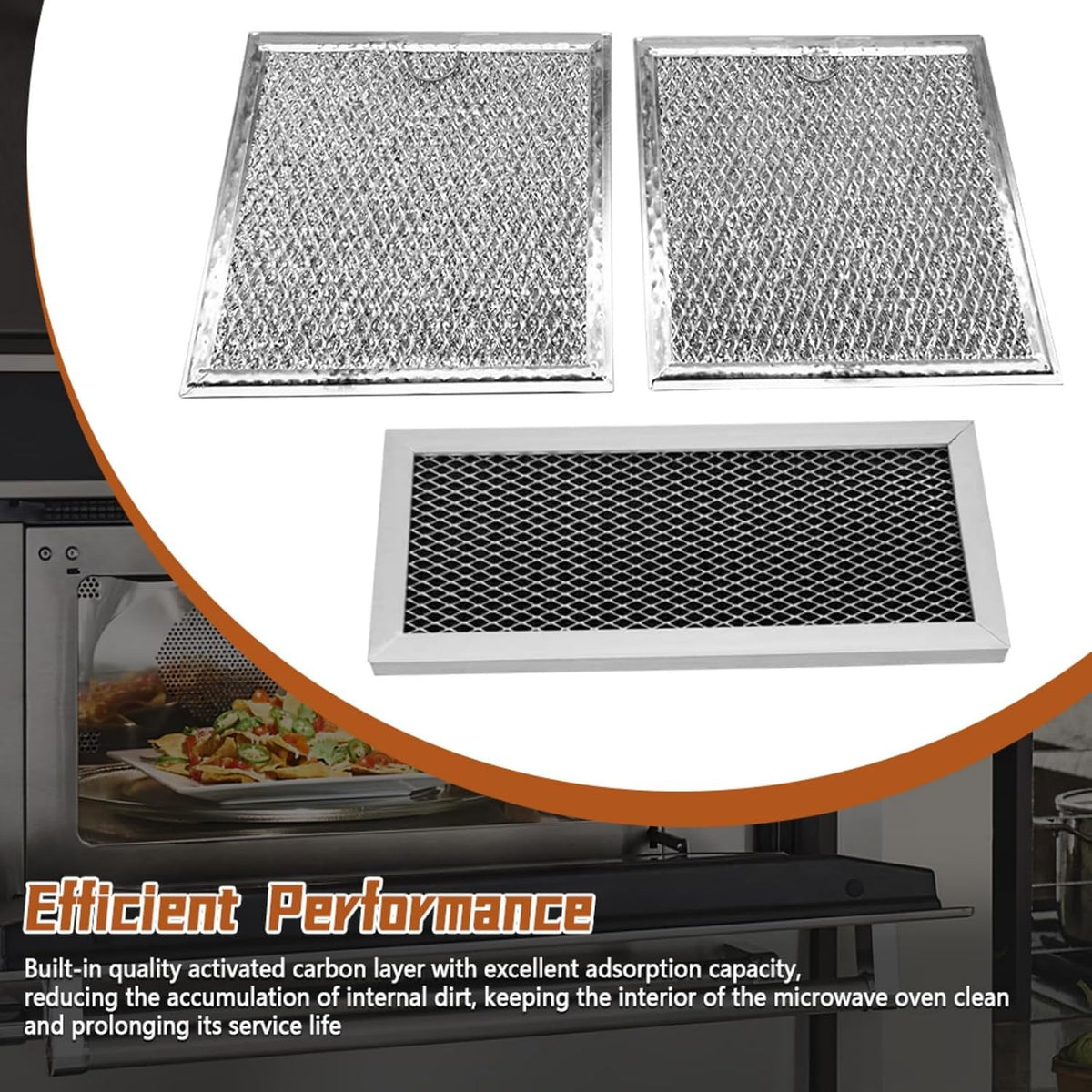 Microwave Oven Charcoal & Grease Filter Fit for Samsung ME19R7041FS