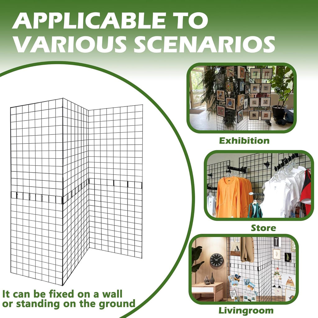 Grid Wall Panels 3 Pcs, Commercial Grade Gridwall Panels, Metal Grid Wall Panel Display Stand, You Can DIY 6 Pack