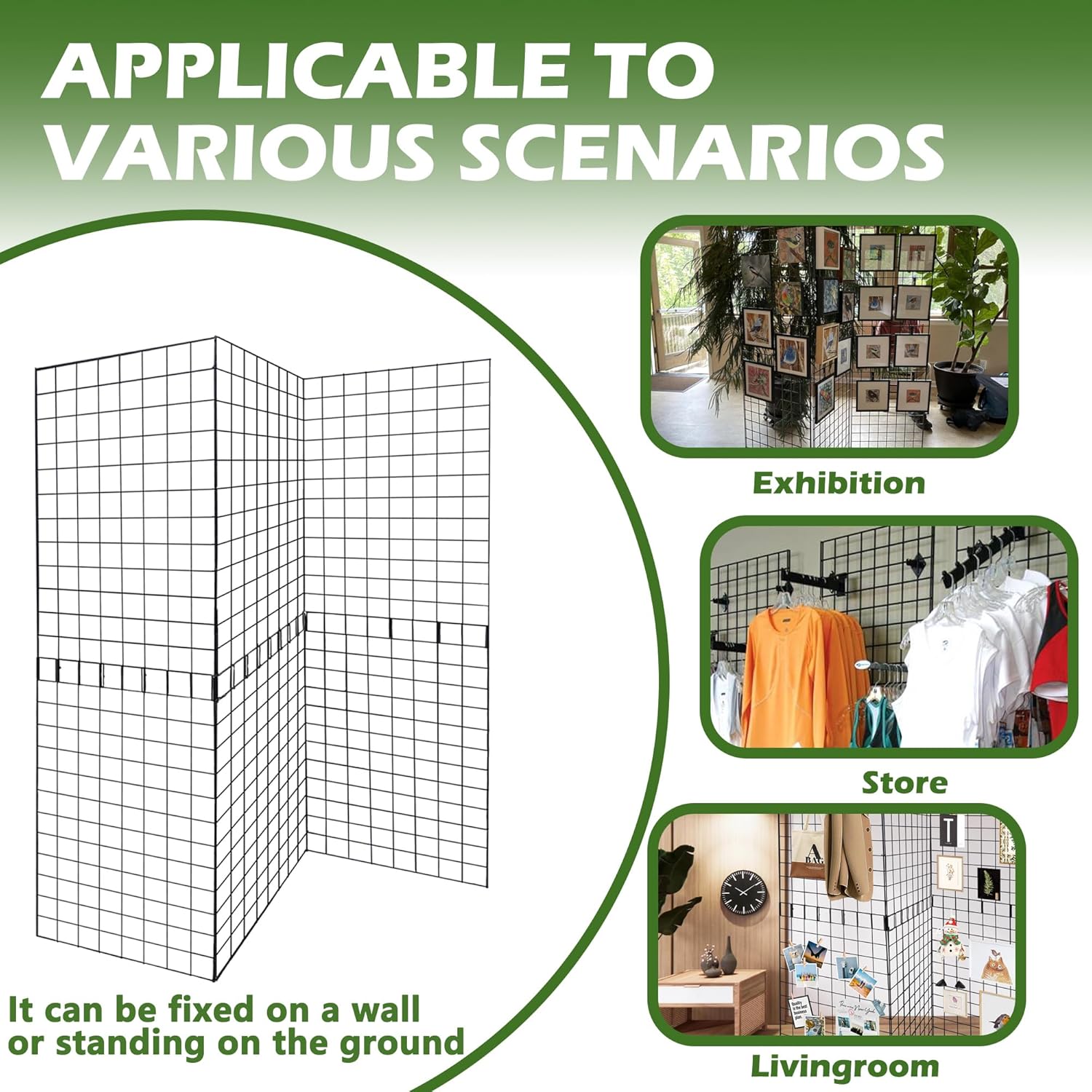 Grid Wall Panels 3 Pcs, Commercial Grade Gridwall Panels, Metal Grid Wall Panel Display Stand, You Can DIY 6 Pack