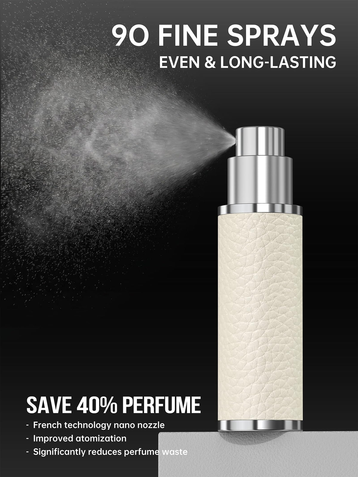 8ml Genuine Leather Perfume Atomizer Refillable, Portable Mini Cologne Sprayer with Magnetic Cap & 3 Refill Tools