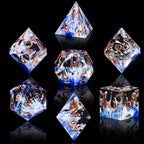 7-Die RPG Dice Set, Handmade Sharp Edge Polyhedral Dice