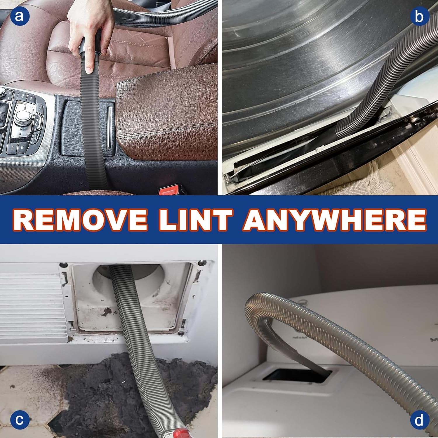 Dryer Vent Cleaner Kit Compatible with Dyson Dryer Lint Vacuum Attachment for Dyson V7 V8 V10 V11 V12 V15 etc