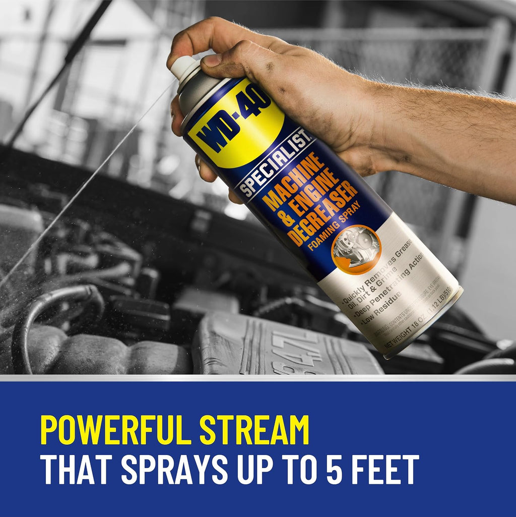 WD-40 Specialist Machine & Engine Degreaser Foaming Spray, 18 OZ [4-Pack]