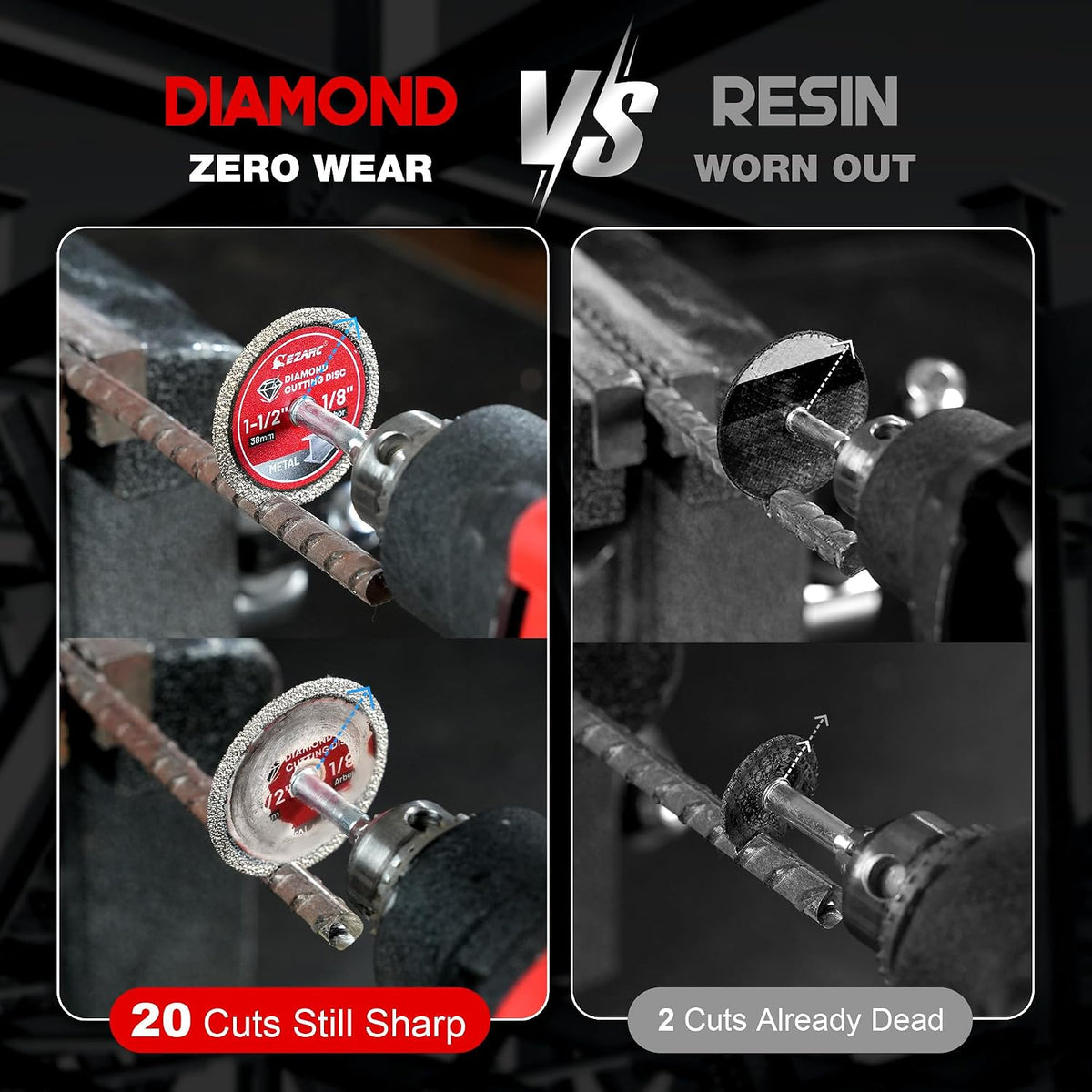 EZARC Durable 1-1/2 Diamond Cutting Wheels for Metal 3-Pack