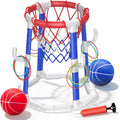 Pool Basketball Hoop Pool Games Pool Toys Ring Toss Game with 2 Basketballs Floating Basketball Hoop for Pool for