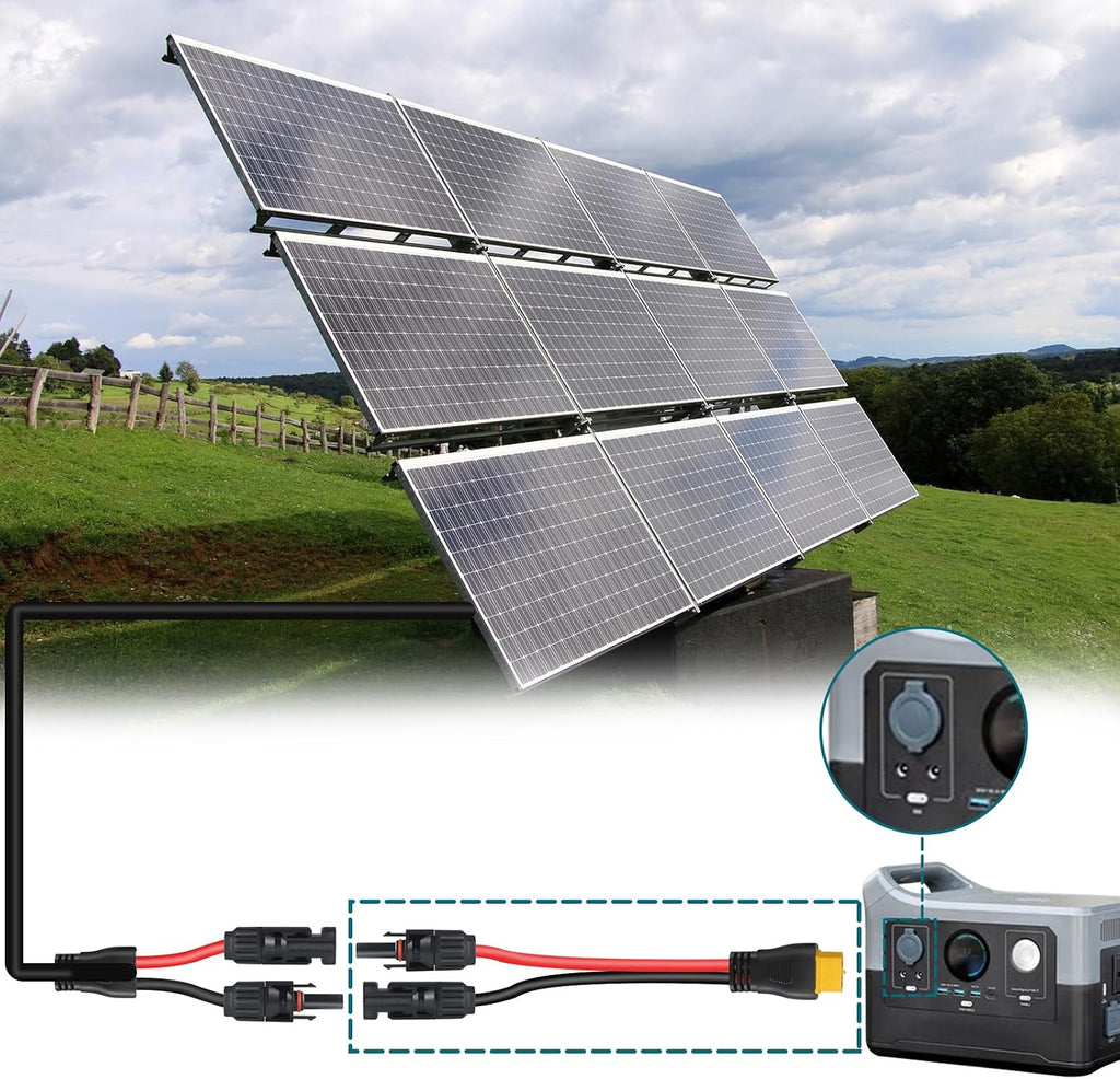 10AWG Solar to XT60 Extension Cable, 2FT Solar to XT60 Connector