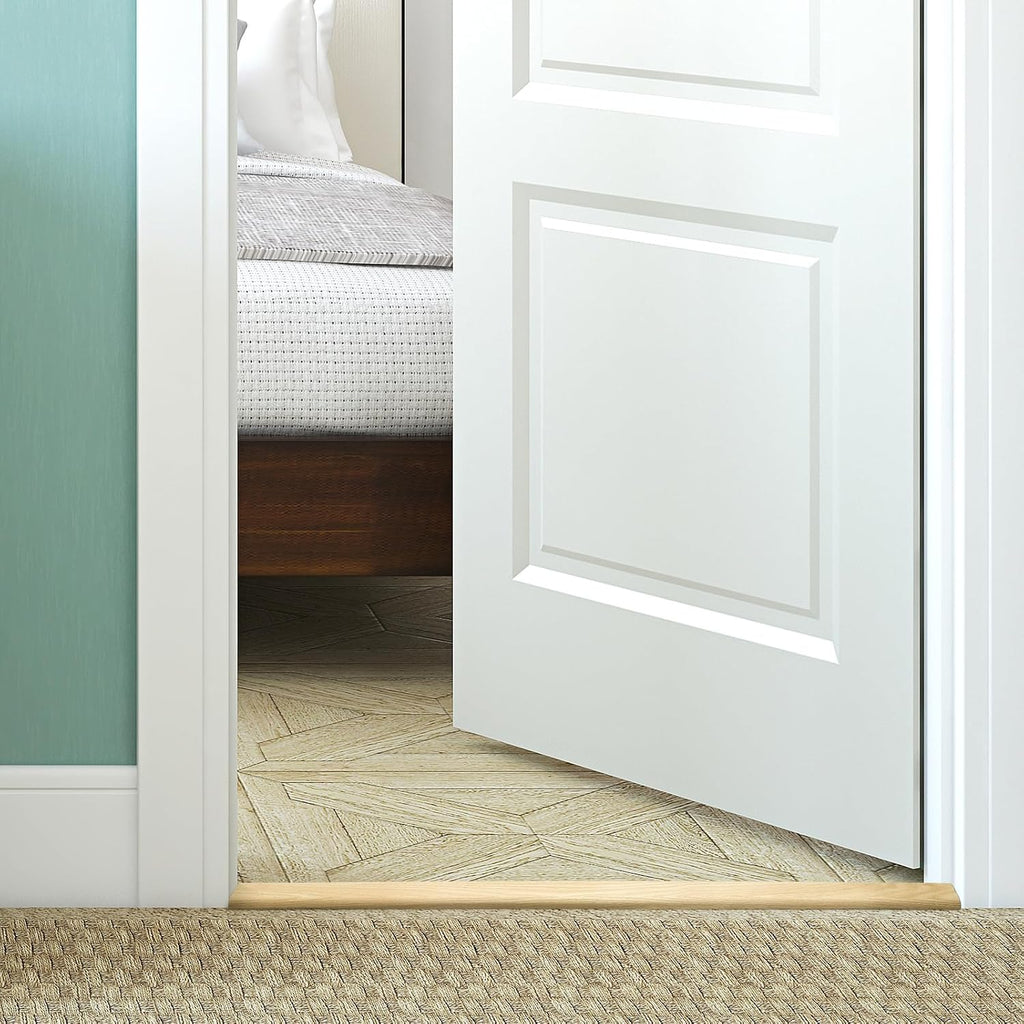2" Solid Red Oak T-molding 3/4" High Unfinished T Molding Floor Transition Strip, 3 FT Long Wood Threshold Doorways