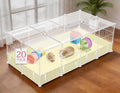 20 Panels Guinea Pig Cages, 48" x 24" x 16" Enclosed Rabbit Cage