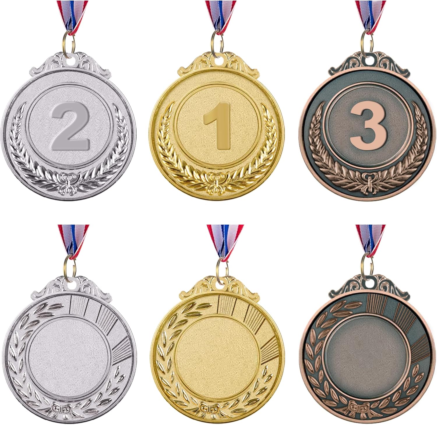12/24/48/96 Pieces Gold Silver Bronze Award Medals, Olympic Style Winner Medals Gold Silver Bronze Prizes for Sports