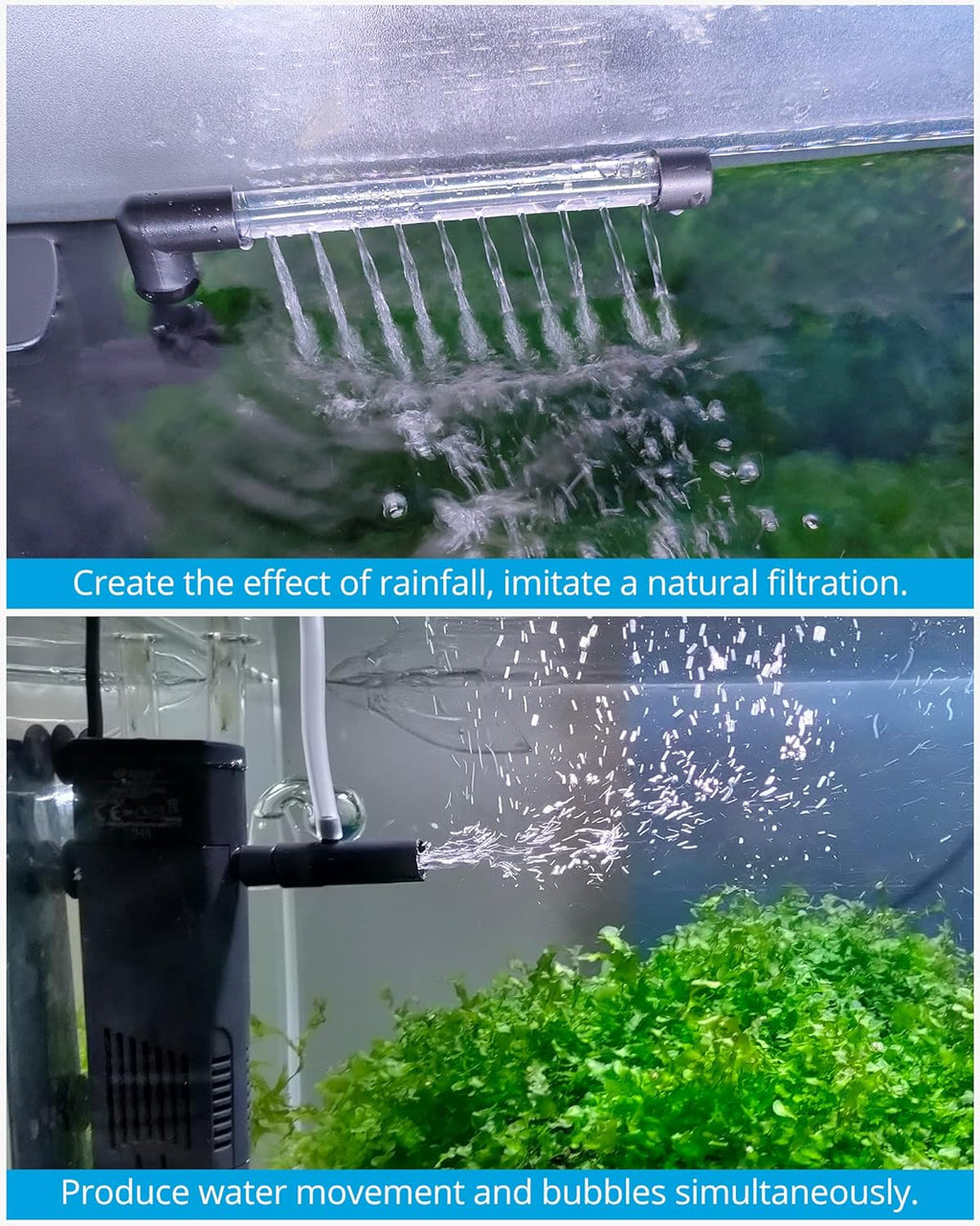 Internal Aquarium Filter for Fish Tank up to 5 Gallons, 40 GPH