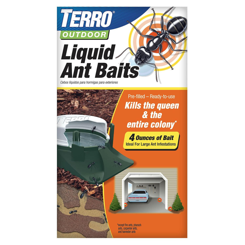 T1804-6 Outdoor Ready-to-Use Liquid Ant Bait Killer and Trap - Kills Common Household Ants - 4 Bait Stations |