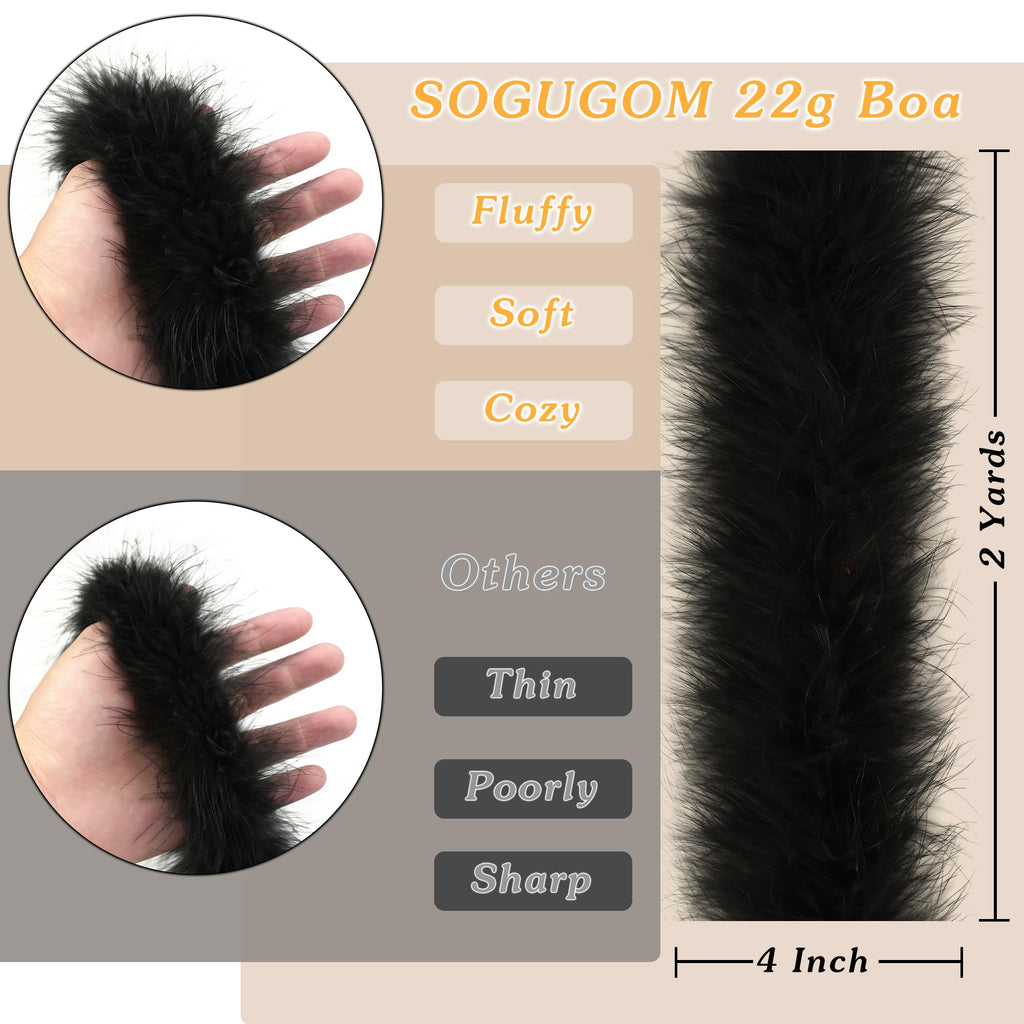 Light Blue 22G Marabou Feather Boa,2 Yards Boa for Crafting