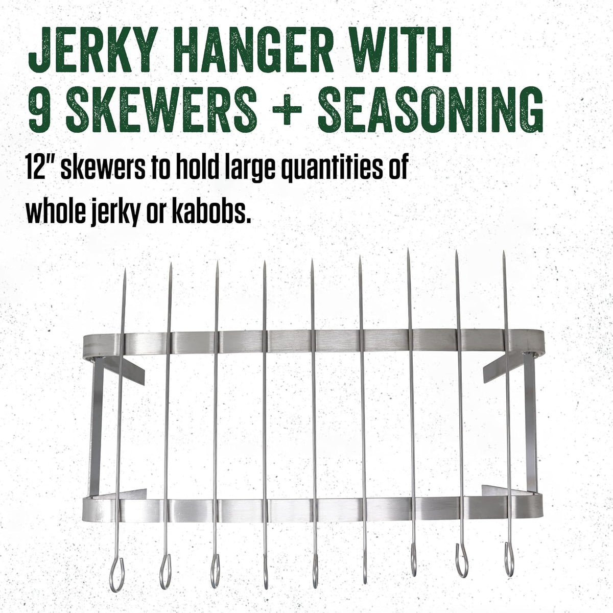 Products Jerky Hanger with 9 Skewers, Backwoods Jerky Seasoning