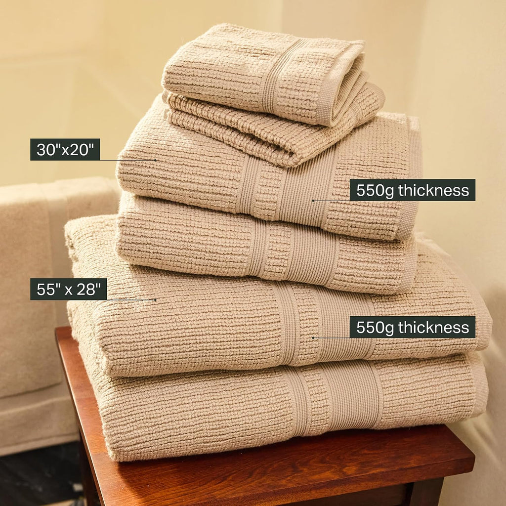 Douro Bath Towels 2 Pack, 54.25 x 26.5 in, Clay | 100% Cotton Bath Towels Set, Large Soft Absorbent Spa Towels, Made