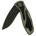 Blur Pocket Knife, Olive and Black, 3.4 Inch Recurve Blade | EDC with Assisted Opening, USA Made, Reversible