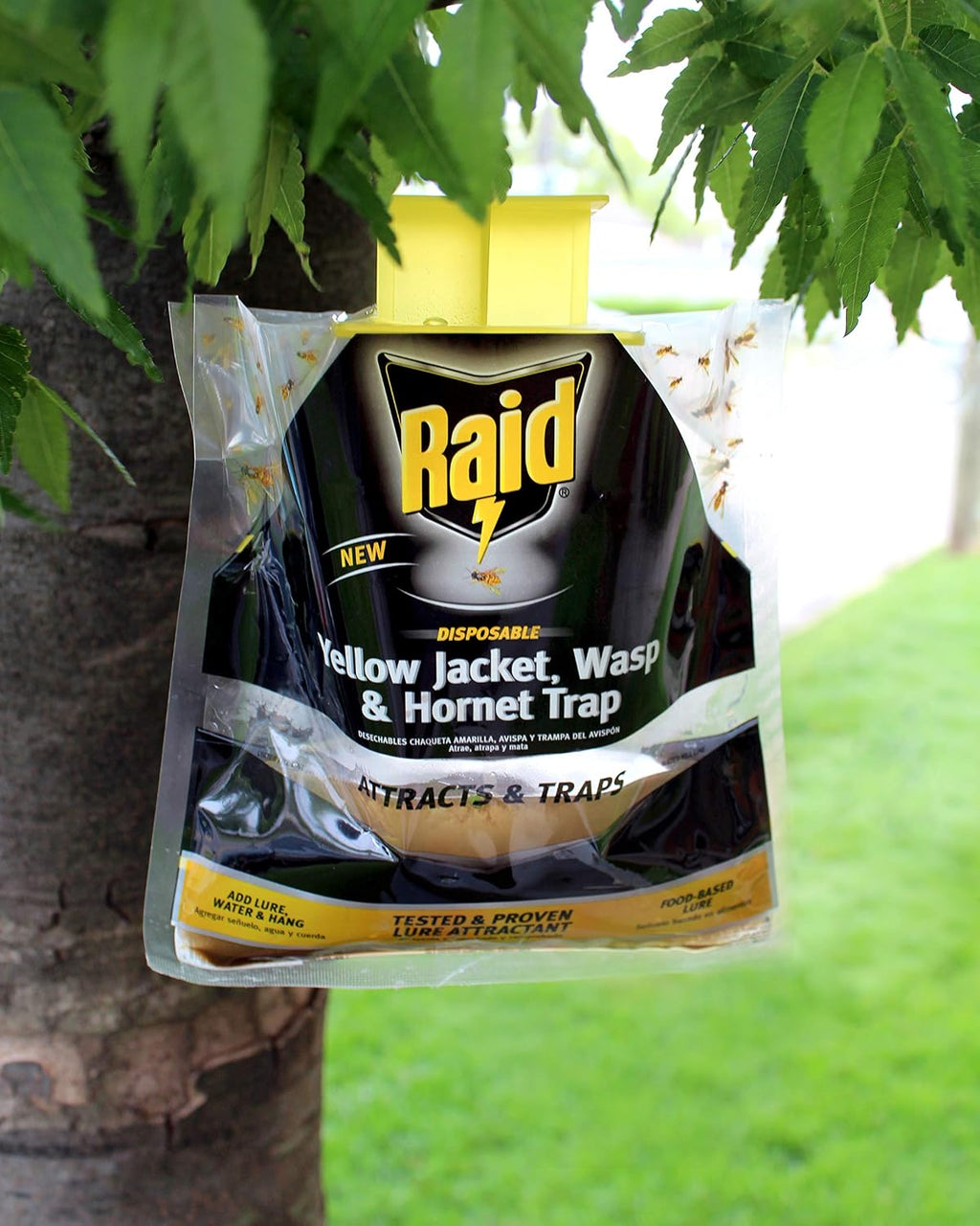 Yellow Jacket, Wasp & Hornet Trap, 3 Pack, Disposable, Convenient, Hanging Fly Trap Bags with Food-Based Lure