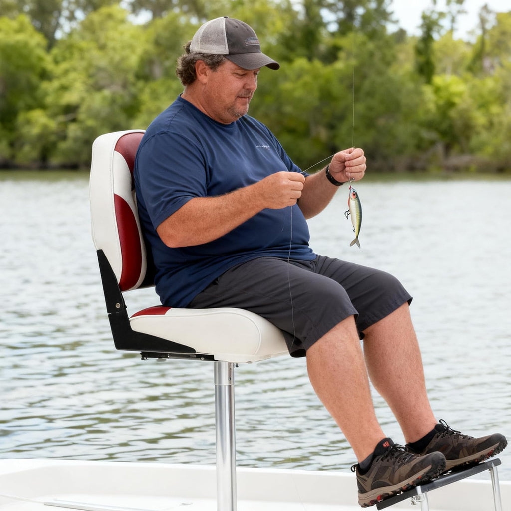 Deluxe A Pair of Marine High Back Folding Boat Chair Fishing Boat Seat,for Fishing, Bass/Jon/Pontoon Boat Chairs, 4