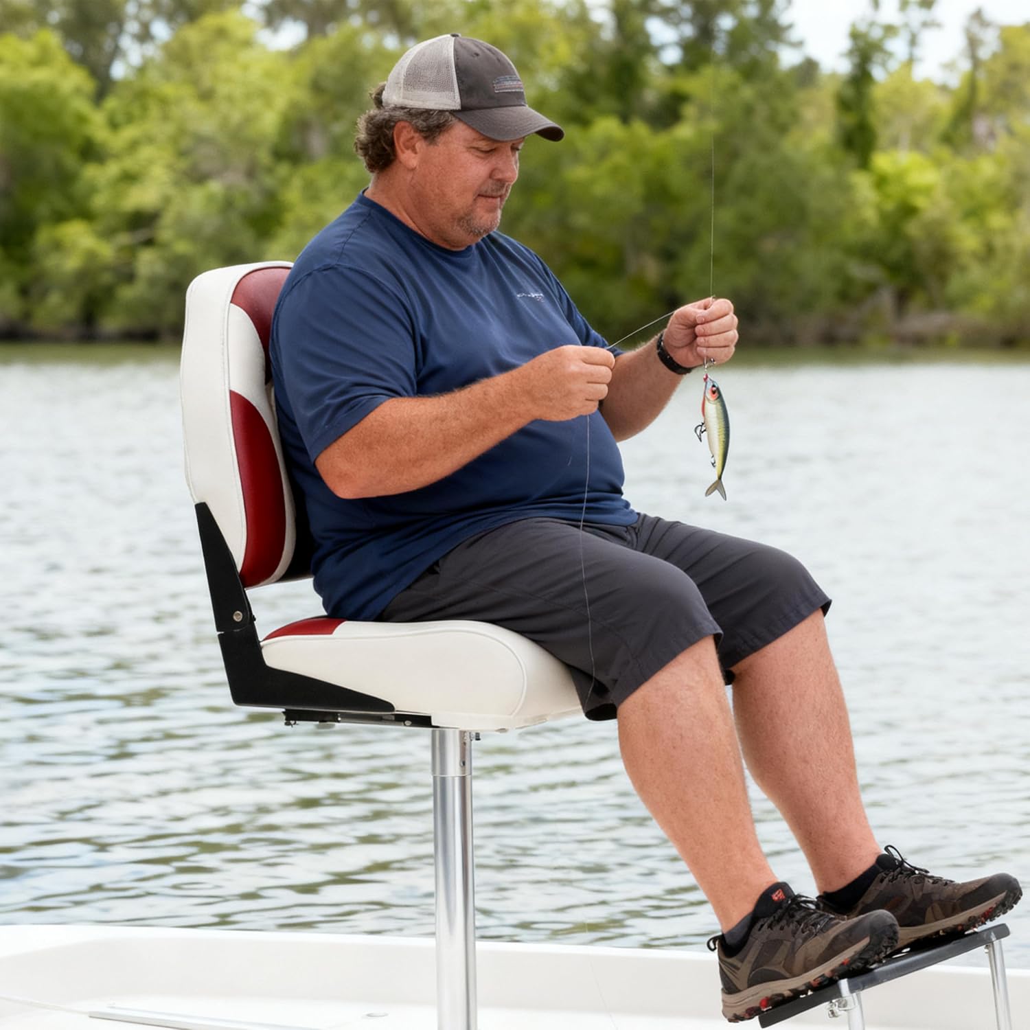 Deluxe A Pair of Marine High Back Folding Boat Chair Fishing Boat Seat,for Fishing, Bass/Jon/Pontoon Boat Chairs, 4