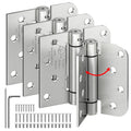 4-Pack 4 Inch Self Closing Door Hinges with Square & 5/8" Corners