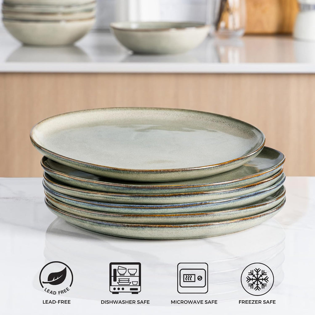 Ceramic Plates Set of 6,8.5 Inch Stoneware Small Dinner Plates Set