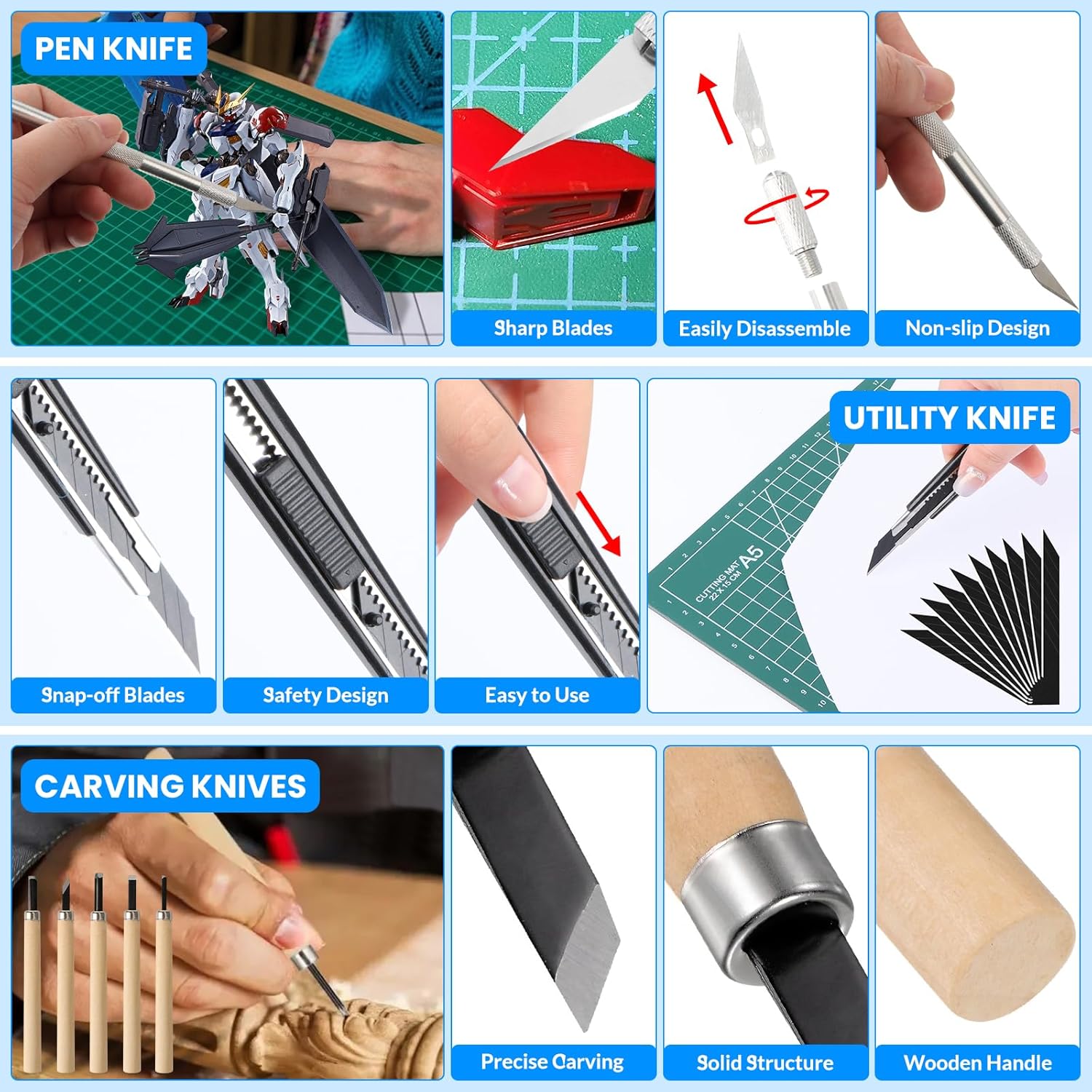 Gundam Tool Kit, 85 Pcs Professional Model Tool Kit for Gundam, Modeling Tools for Plastic Models, Gunpla Tool Kits