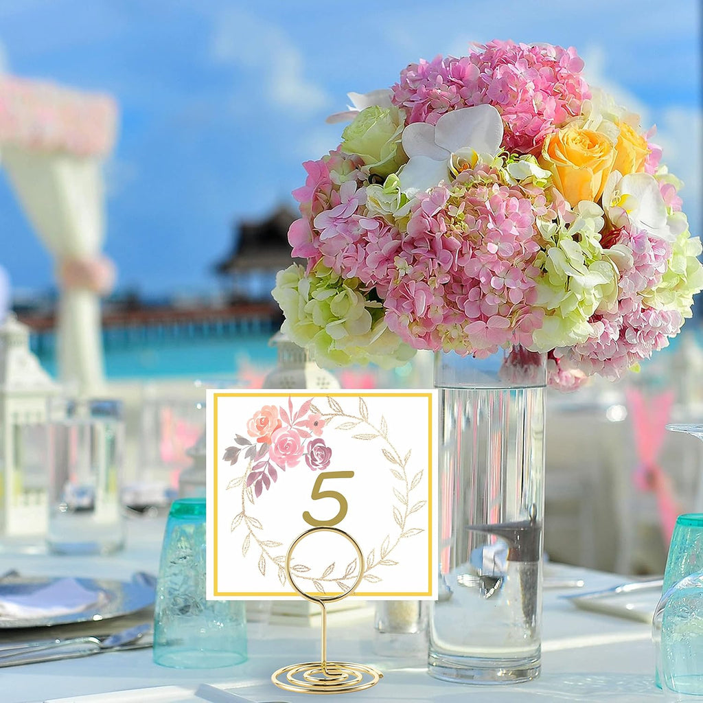 Table Number Holders, 26PCS Place Card Holder, Photo Holder (2" Gold) | Picture Holder, Cards Stand Name Menu Clips