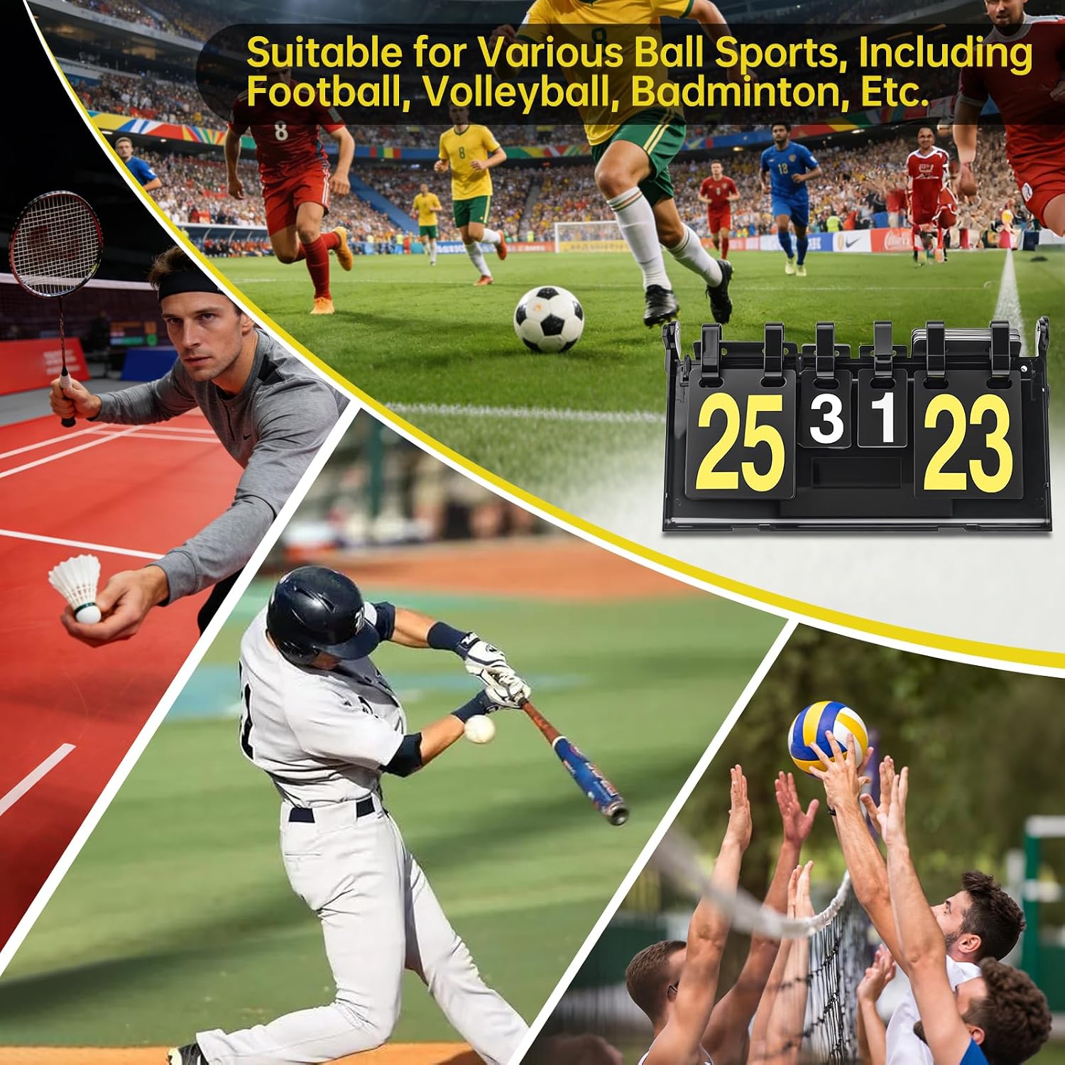 Foldable Scoreboard Flip with Large Numbers (1–31) | Portable Flipper for Volleyball, Ping Pong, Cornhole, Baseball