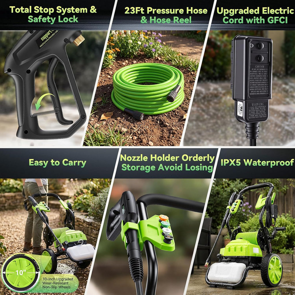 4800 PSI Pressure Washer Electric Power Washer, 1800W 2.8GPM High Pressure Washer, Professional Washer Cleaner, with