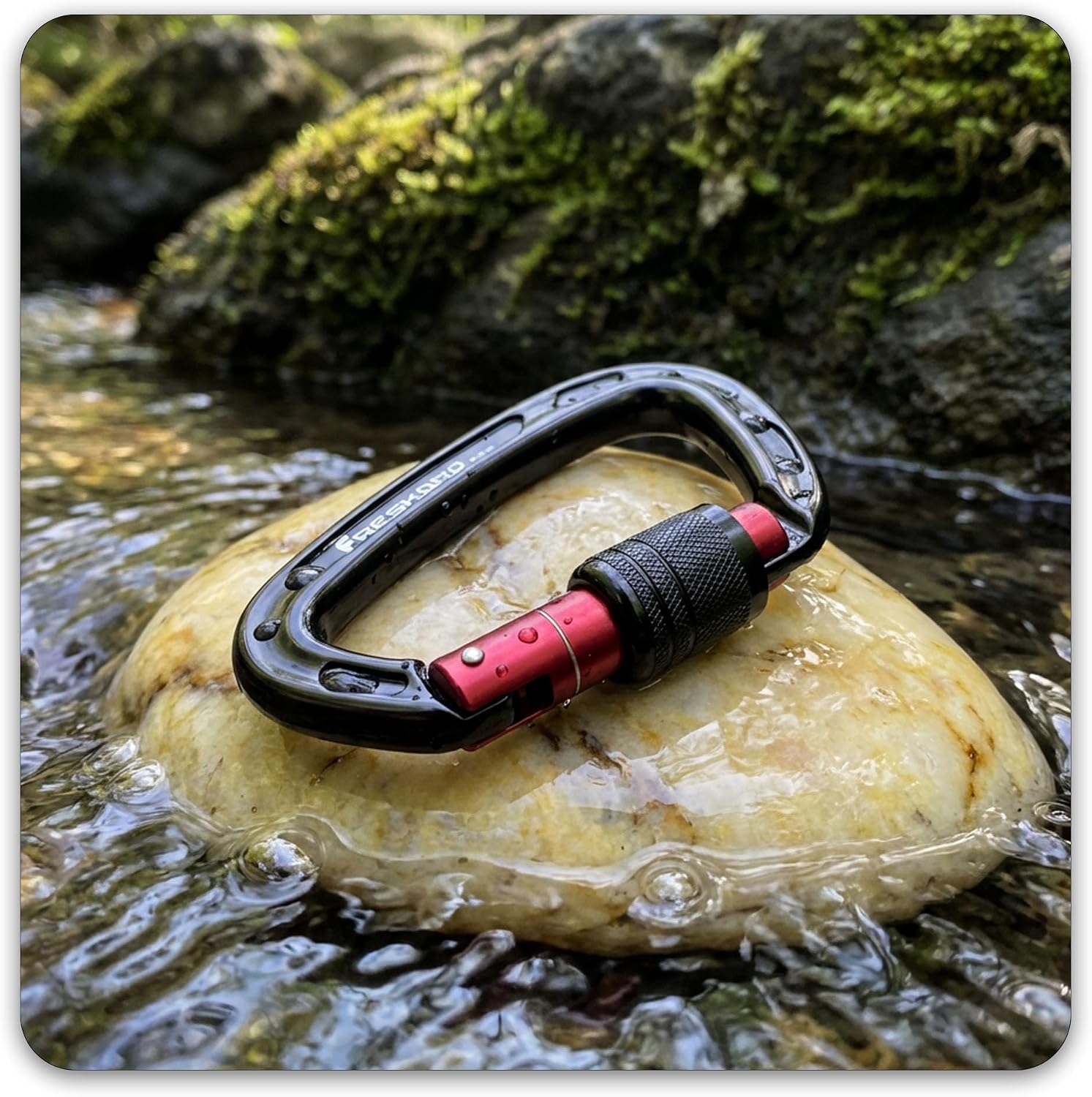 4inches 25kN-5621lbs Climbing Carabiners, UIAA CE Certified, Screw Lock, 7075 Aluminium, Lightweight, Rust Proof, for