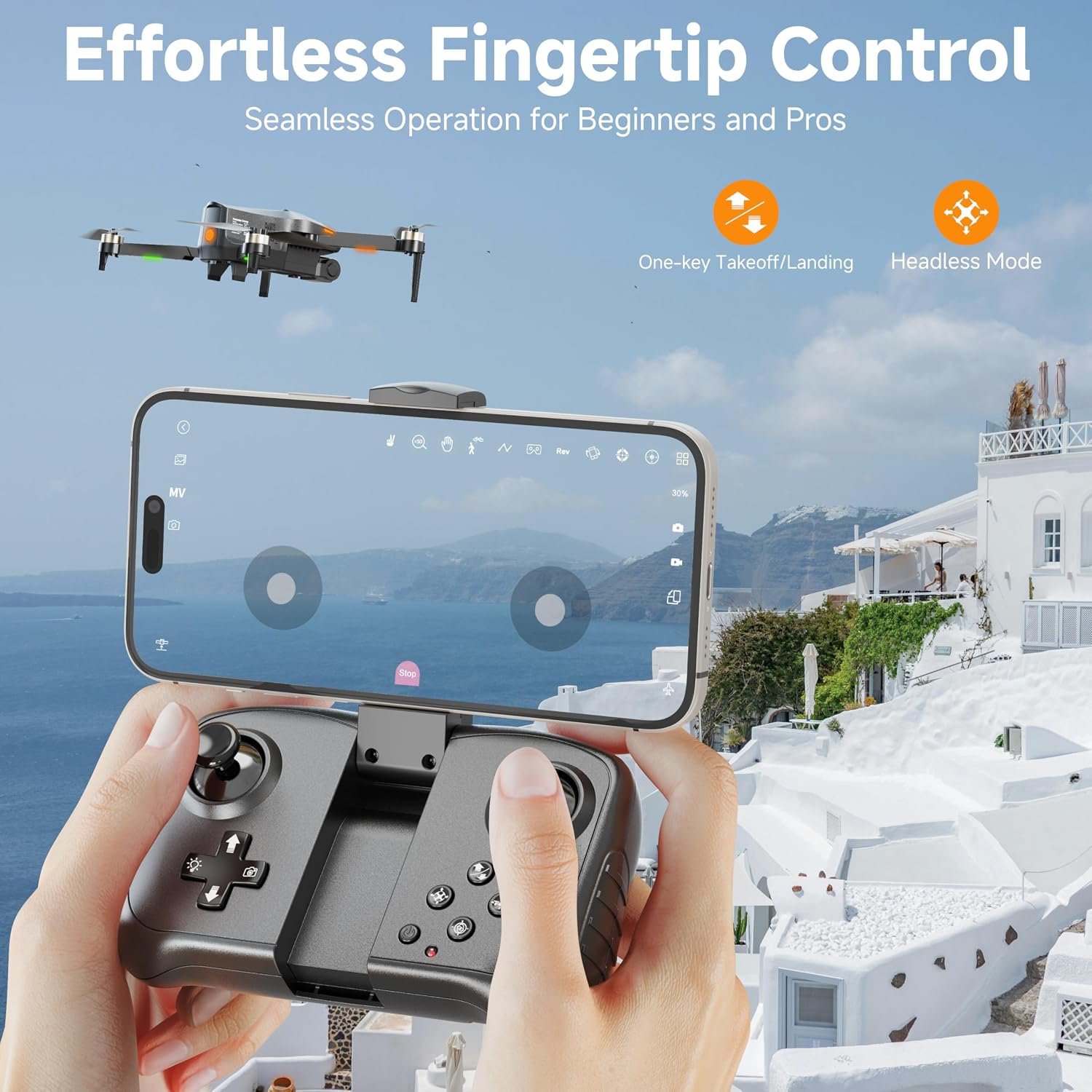 Drones with Camera for Adults 4K, Beginner FPV Drone | Brushless Motor, 30 Mins Flight Time, Foldable Design, One-Key