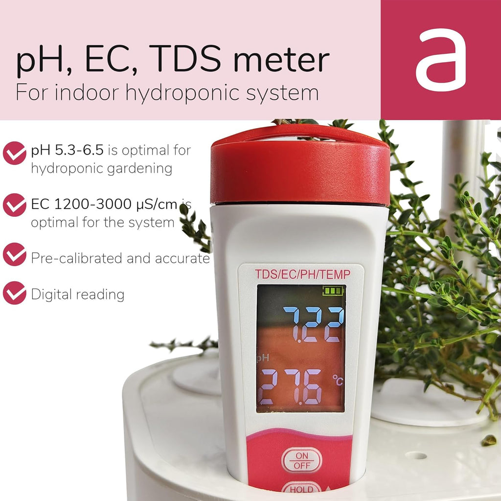 4-in-1 pH Meter TDS EC Meter for Hydroponics Growing System, Digital Water pH Tester for Hydroponic Nutrient Plant