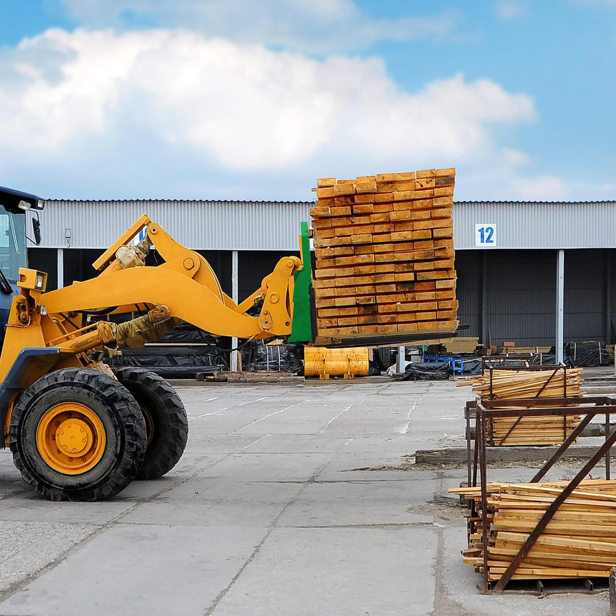 4000lbs Universal Skid Steer Pallet Fork Attachment, 46" Pallet Fork Frame with 48" Fork Blades, Quick Attach Pallet