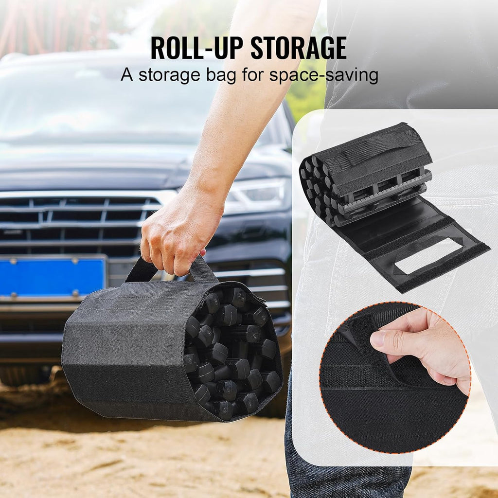 7 TON Traction Boards with TPR Material, Recovery Boards for Off-road Vehicles/Cars/Pickups/SUVs/RVs, Pair Tire