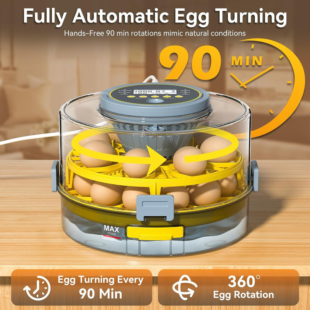 Egg Incubator for Hatching Eggs – 20-Egg Capacity with Automatic Egg Turner, Temperature & Humidity Control, LED Egg
