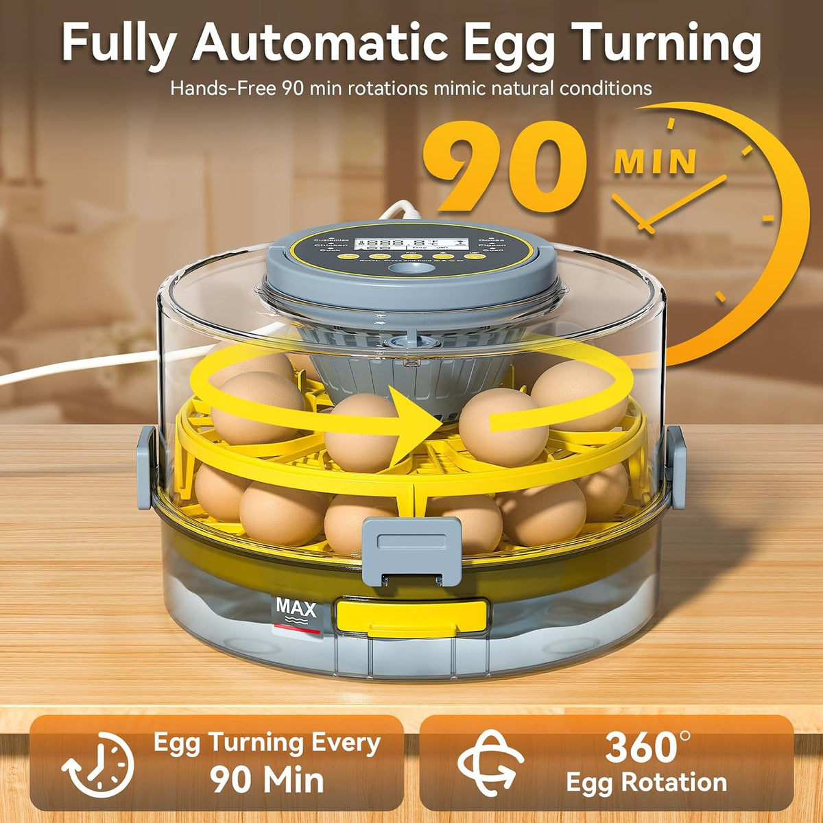 Egg Incubator for Hatching Eggs – 20-Egg Capacity with Automatic Egg Turner, Temperature & Humidity Control, LED Egg