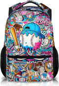 Kids Backpack for Boys Baseball Drip Backpacks for Kids Teens Team, Lightweight Large Capacity Cool Back to School