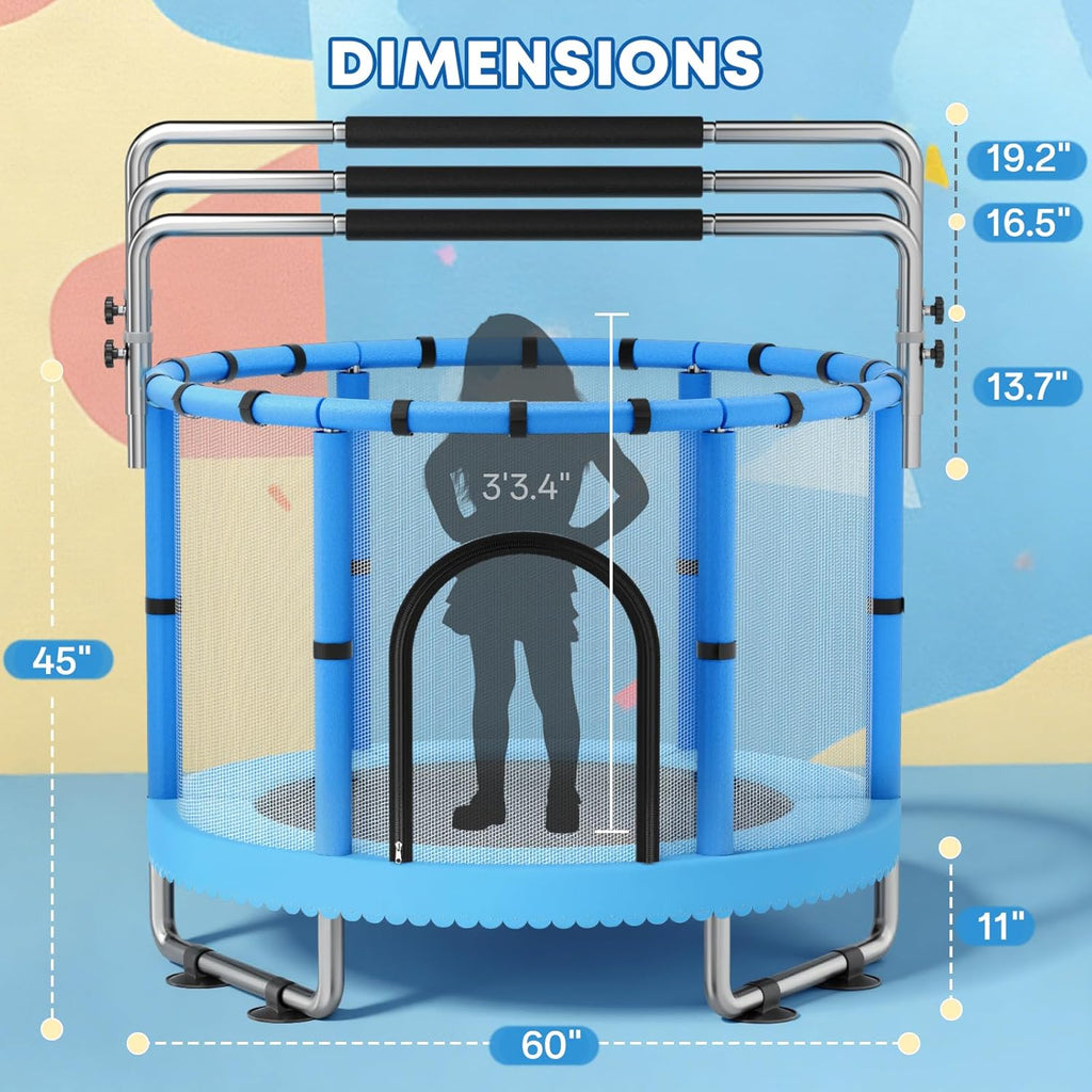Toddler Trampoline for Kids, 440lbs Kids Trampoline with Net, Trampoline Indoor Outdoor playset with Adjustable