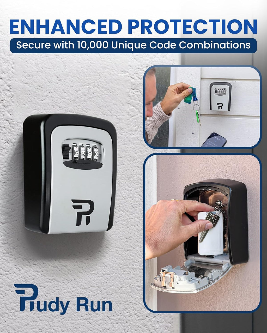 Key Lock Box for Outside – Large Outdoor Lockbox for Keys with Code, 4-Digit Combination Hidden Safe to Hide a Key