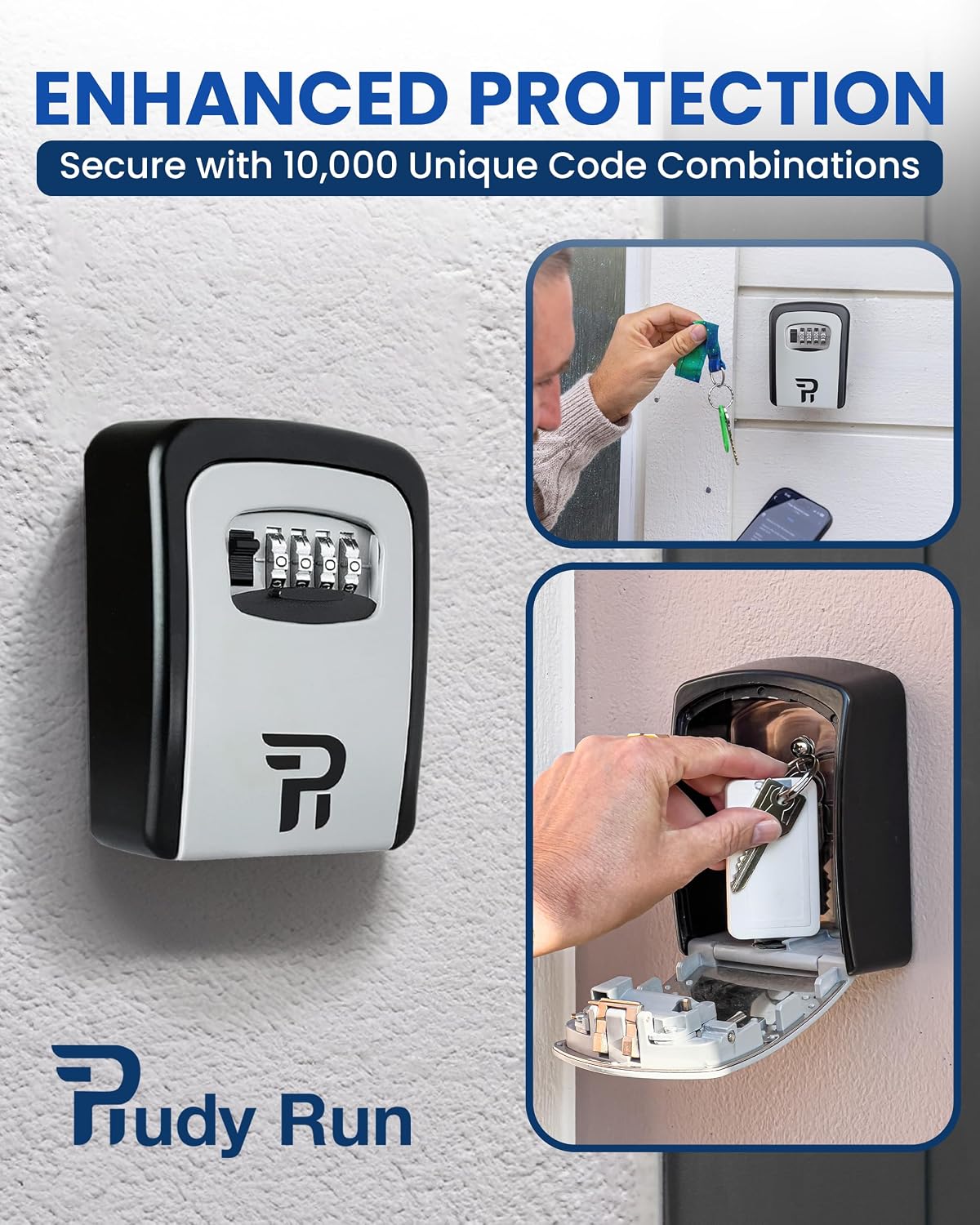 Key Lock Box for Outside – Large Outdoor Lockbox for Keys with Code, 4-Digit Combination Hidden Safe to Hide a Key