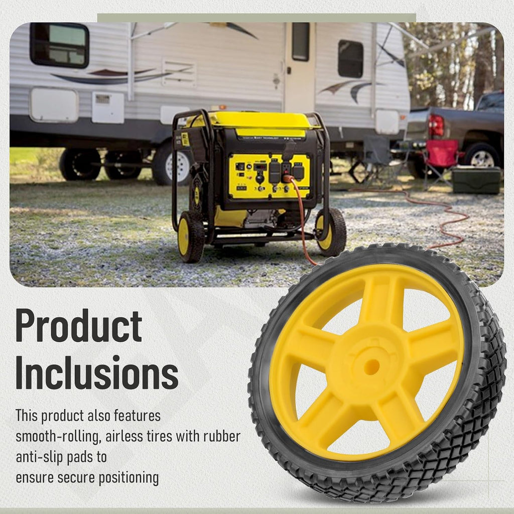 8” Never-Flat Generator Wheel Kit for Predator Watt Generators | Fits 4000 6500 8750, Equipped With An Adjustable Handle