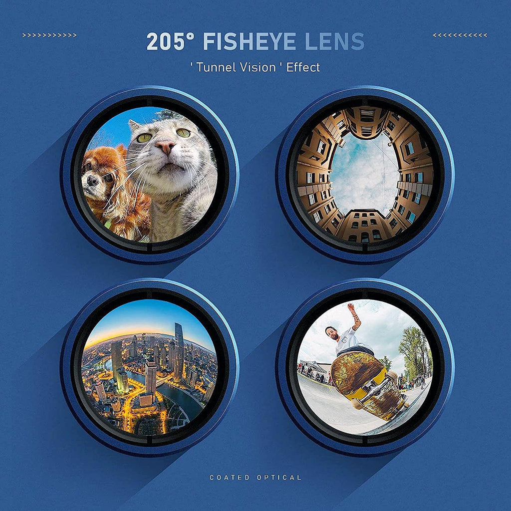 Phone Camera Lens Kit Upgraded Version — Includes 22X Telephoto Lens, 205° Fisheye Lens, 0.67X Wide Angle Lens, 25X