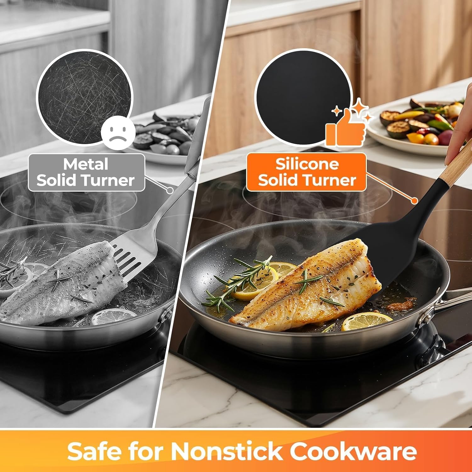 Kitchen Utensils Set - 33 PCS, Heat-Resistant Silicone Cooking Utensils Set with Wooden Handle, BPA-Free Kitchen
