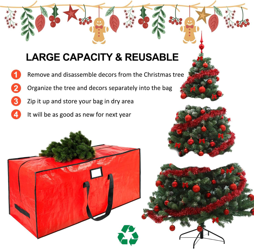 7.5 ft Christmas Tree Storage Bag, Fits Large Artificial Holiday Xmas Tree | Waterproof Material, with Durable